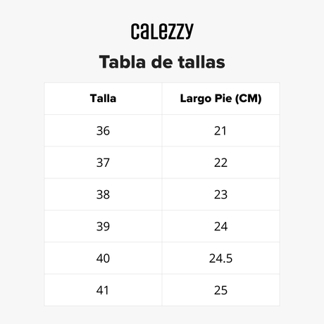 Guía de tallas
